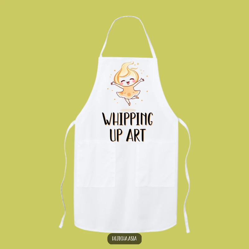 Funny Hojicha Latte Art Apron: Cook with Elegant Flair & Style