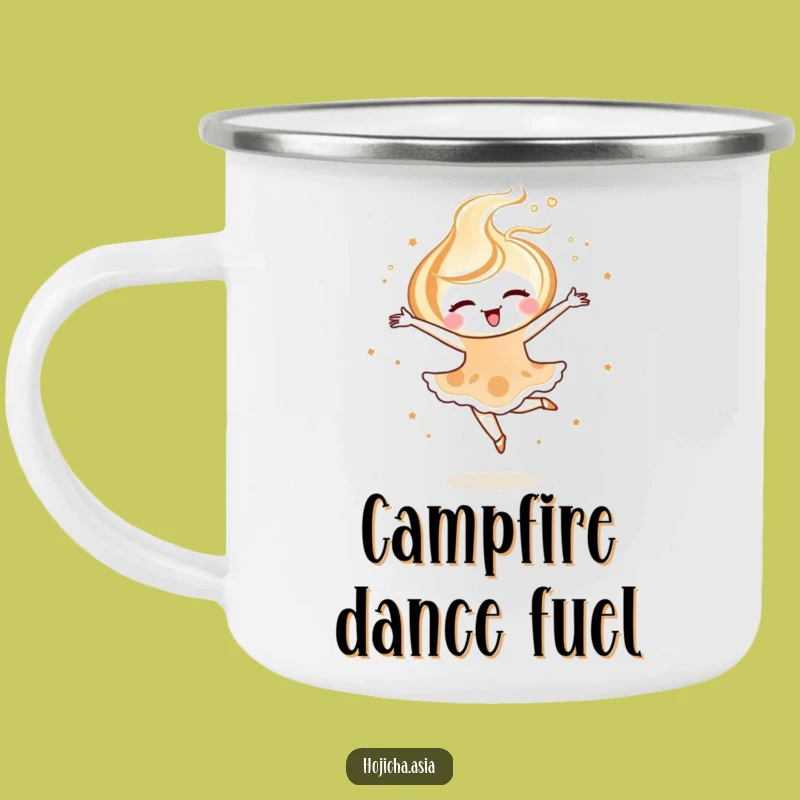 Durable Funny Hojicha Latte Art Camping Mug: Your Elegant Trail Companion