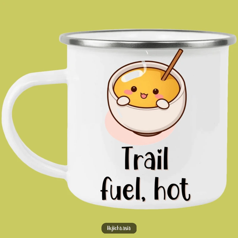 Funny Hojicha Cup Camping Mug - Enthusiastic Stirrer for Outdoor Gifts