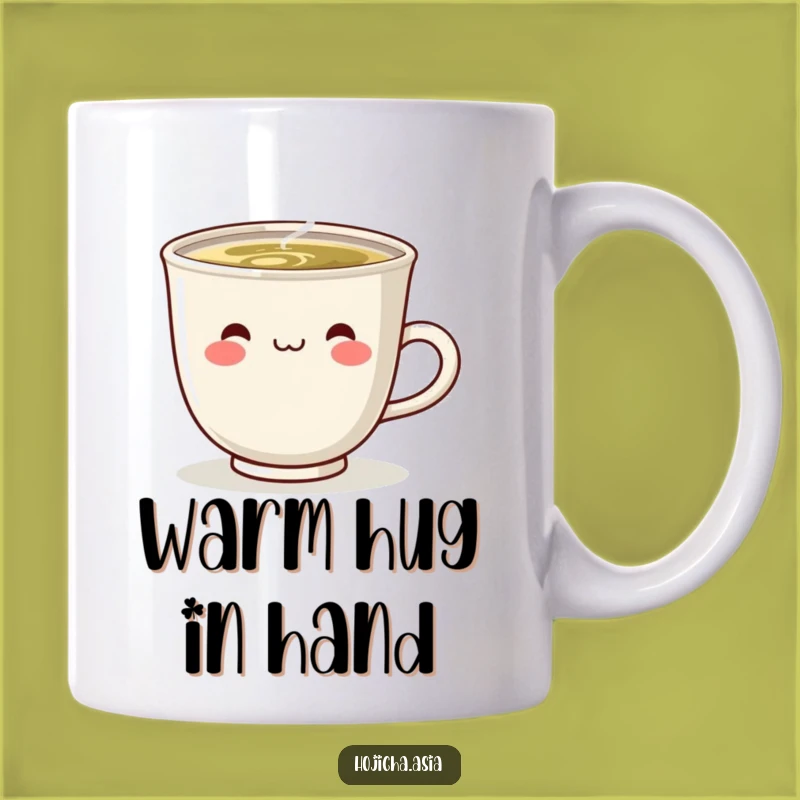 Funny Steaming Hojicha Cup Mug - Delightful Smile Gift for Tea Lovers