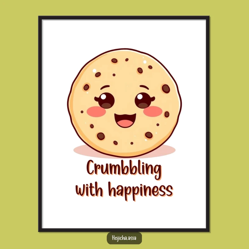 Free Printable Funny Hojicha Cookie Wall Art - Beaming Smile Downloadable Decor!
