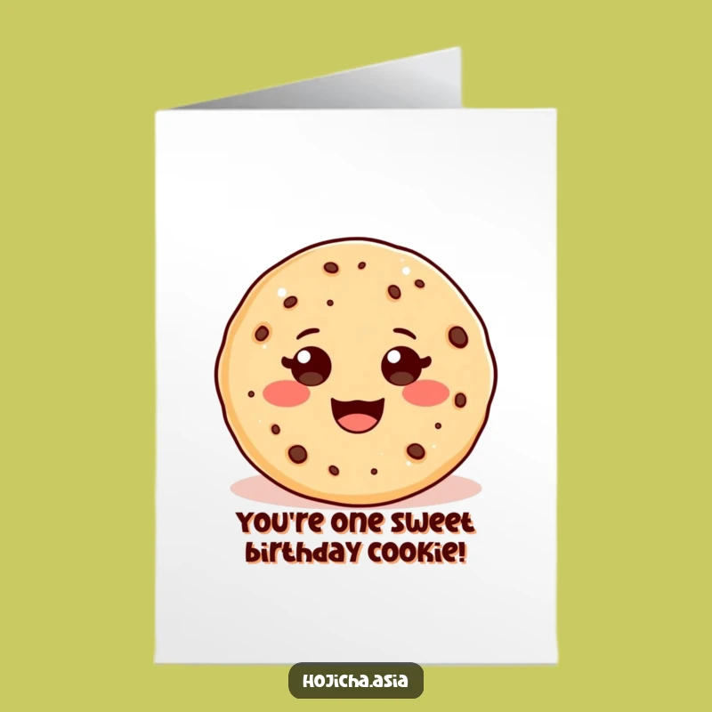 Free Printable Funny Hojicha Cookie Birthday Card - Beaming Smile Downloadable Greeting!