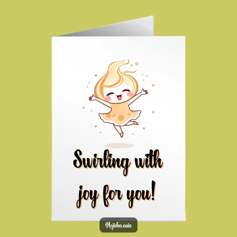 Free Printable Congratulations Card: Hojicha Latte Swirl's Winning Pirouette
