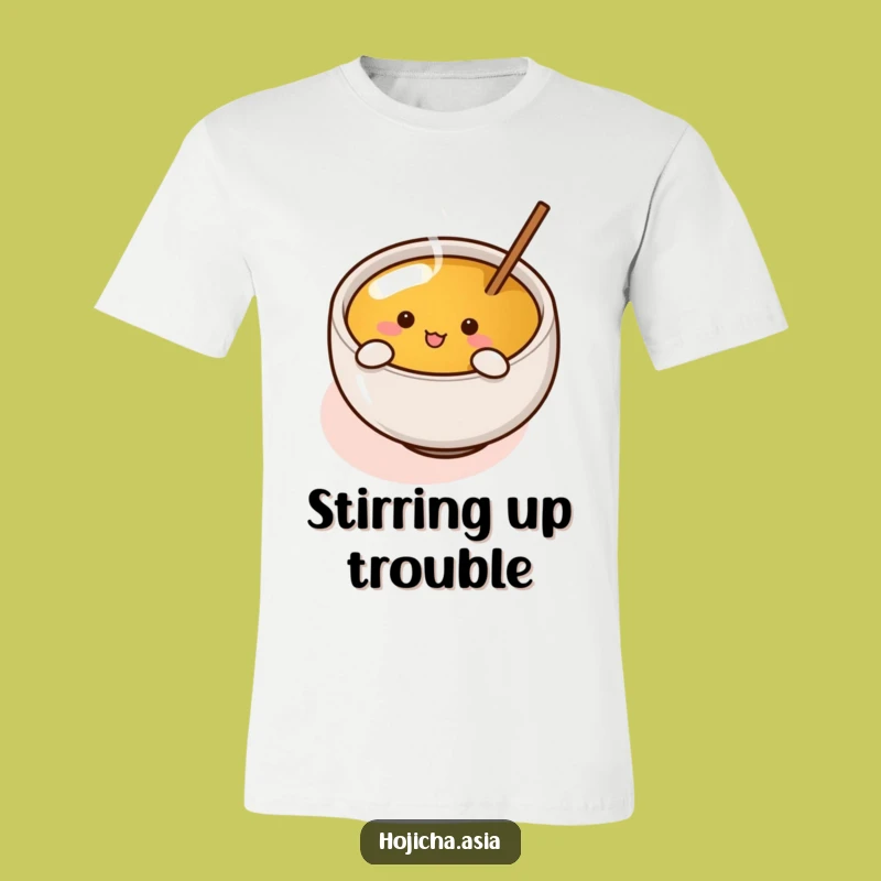 Funny Hojicha Cup T-Shirt - Enthusiastic Tea Stirrer Tee for Funny Gift