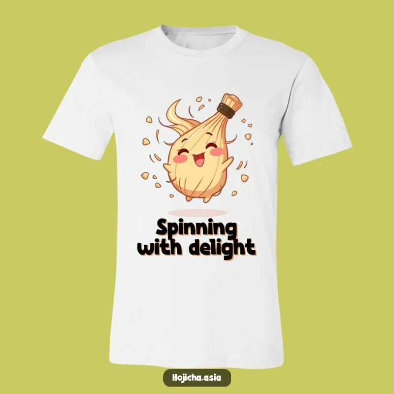 Funny Happy Hojicha Whisk T-Shirt - Chaotic Spin Graphic Tee Gift